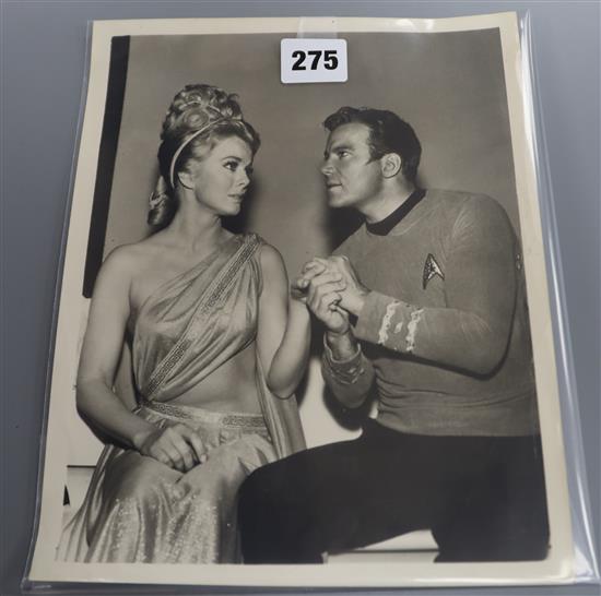 Star Trek (original series) interest - an official black and white press photo of a scene from the episode Who Mourns for Adonais?